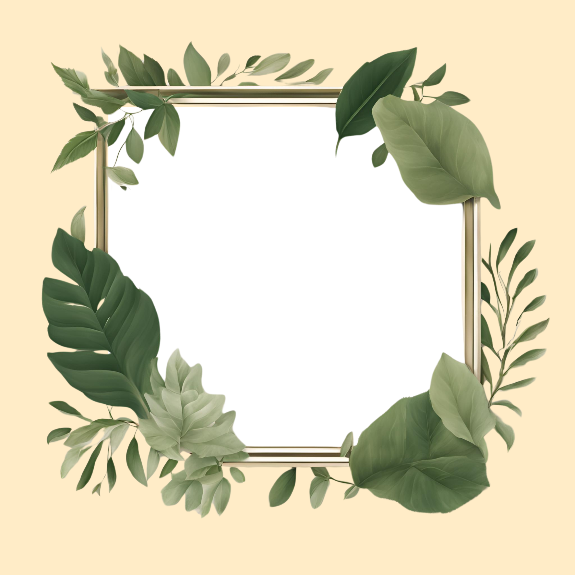 Photo Frame Surrounded By Pretty Leaves