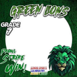 Frame of DEIHS School Sports Culminating Activity 2025  GRADE 7 Green Lions