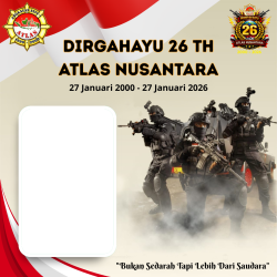Frame of DIRGAHAYU 26 TH ATLAS NUSANTARA